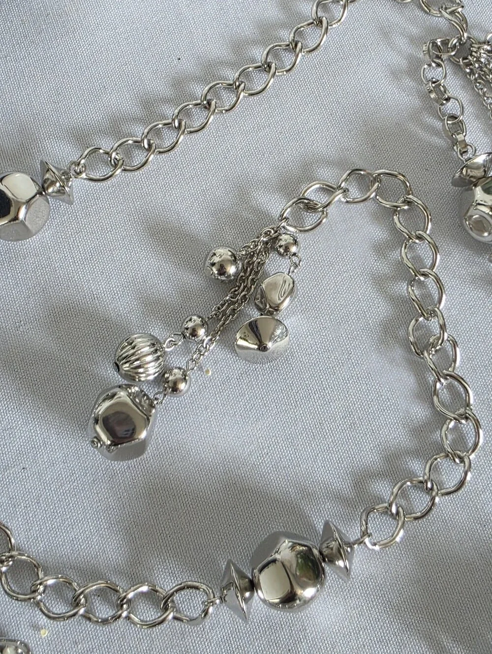 Statement Silver Multi Strand Chain Belt